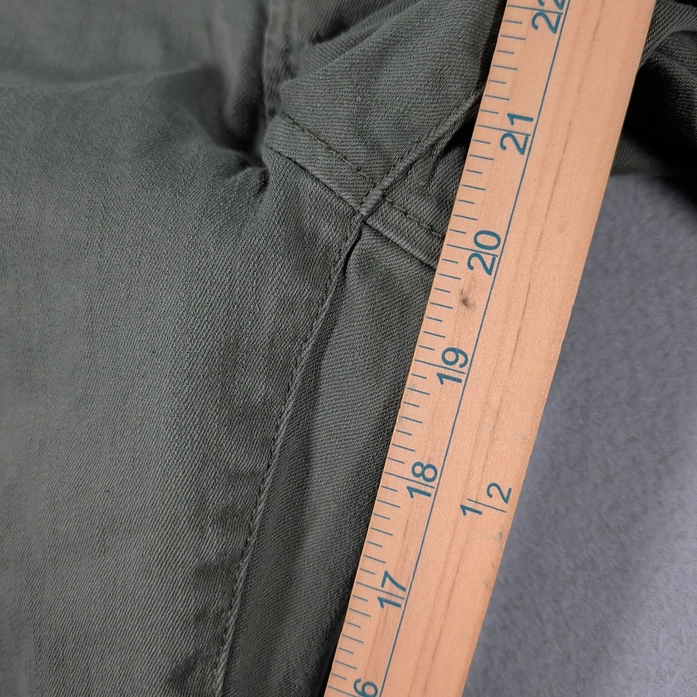 NYDJ Pants Women's 14 Olive Green Cotton Blend Cropped Embellished Hem Casual - Picture 9 of 16